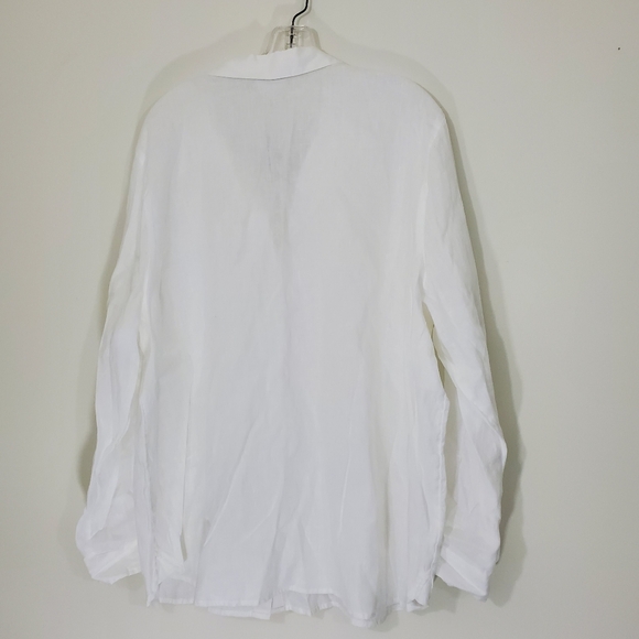 J. Jill Love Linen White Blouse, Size XL - Picture 11 of 12